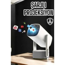 Akıllı Projeksiyon Powerbankli Taşınabilir Sinema Projektörü 4K Hd Kaliteli Yeni Nesil