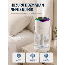 Marsilyan Taşınabilir Hava Nemlendirici LED Işıklı Şeffaf Hazneli Ev Ofis Yatak Odası Nemlendirme Cihaz