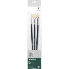 Winsor & Newton : Winton : Uzun Saplı Sert Kıllı Yağlı Boya Fırça Seti : No.3 (3 Parça)