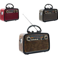Eskitme Nostalji Tasarımlı Bluetoothlu Nostalji Radyo Ahşap Nostaljik Görünümlü