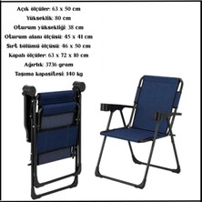 Argeus Uyguna-Yakala Linen Lacivert-Bardaklıklı Katlanır Kamp SANDALYESI-TAB.332