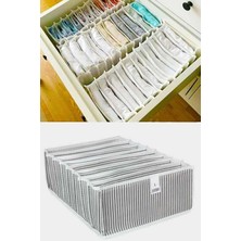 3D Sepetim Akordiyon Çekmece Düzenleyici Organizer 8 Gözlü L Beden Çorap Çamaşır Havlu Düzenleyici