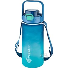 Tritan 1500ML Askılı-Pipetli/pipetsiz Kullanım Çift Renk Softtouch Motivasyon Matarası Çıkart