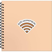 Hisli Şeyler 50 Yaprak Çizgili Sert Kapak Stickerlı Defter, Bağlanamıyorum, 16X15CM