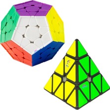 Hediyecik Orjinal Megaminx Pyraminx 2'li Zeka Küpü Rubik Küp Set