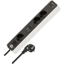 Ecolor Serisi 3 Soketli 1 Adet Type-C + 1 Adet USB Girişli 1.5 Metre Kablolu Zaman Ayarlı Uzatma P