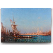 Felix Ziem - View Of Istanbul Tablosu - 45X30CM