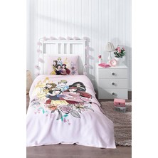 Rose Tek Kişilik Lisanslı Lastikli Fitted Çarşaf Çocuk Pike Takımı