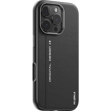 16 16 Plus 16 Pro 16 Pro Max Uyumlu Premium Deri Telefon Kılıfı Siyah 16 Pro