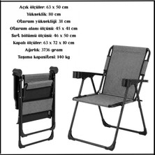 Argeus Uyguna-Yakala Gusto Antrasit-Bardaklıklı Katlanır Kamp SANDALYESI-TAB.331