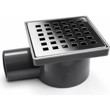 Yer Süzgeci 10X10 Krom Izgaralı Çekvalfli 50 mm Çıkışlı Paslanmaz Banyo Duş Gideri