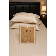 Higliving Çizgili Mikro Saten Nevresim Takımı Çift Kişilik – 200×220 cm Nevresim / 160×200×30 cm Fitted Çarşaf / 2 Adet 50×70 cm Yastık Kılıfı