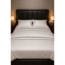 Higliving Çizgili Mikro Saten Nevresim Takımı Çift Kişilik – 200×220 cm Nevresim / 160×200×30 cm Fitted Çarşaf / 2 Adet 50×70 cm Yastık Kılıfı
