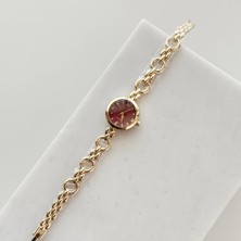 Vesce Atelier Halka Kordon Gold Saat Bordo