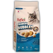 Reflex Crunchy Bubbles Tavuklu Kısırlaştırılmış Kedi Maması 10 kg | Çıtır Tanecikli, Dengeli Beslenme