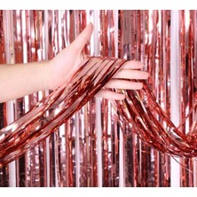 Hace Bazaar Rose Gold Püsküllü Kapı Perdesi - Parti, Bekarlığa Veda, Doğum Günü 1x2 M