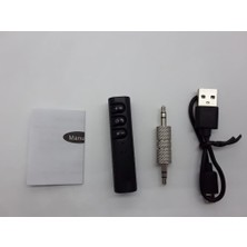 Bluetooth Araç Kiti Hands Free Müzik Alıcısı Ses Adaptörü Aux Siyah