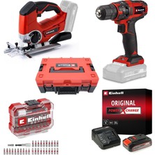 Tc-Cd 18/35+Te-Js 18/80 Akülü Vidalama ve Dekupaj Testere 5'li Set | Lityum Iyon 2,5 Ah Akü | Ş