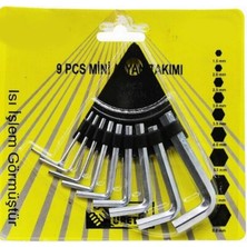 9 Parça Çelik Alyan Seti Kısa Düz Köşe Alyan Anahtar Takımı 1,5mm-8mm Arası Alyan Takımı