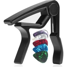 Lastvoice LCT-999 Black Gitar Capo Metal Kapo Kaliteli 5 Adet Pena Hediye