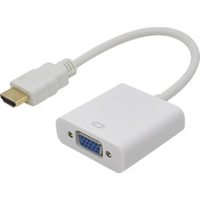 8744 Dijital HDMI To VGA Görüntü Çevirici Aparat Beyaz HDMI Çıkışlı Bilgisayarların Görü