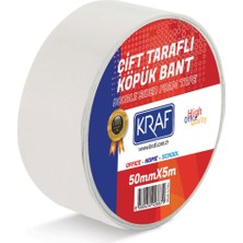 Güçlü - Kraf Çift Taraflı Köpük Bant - 50 mm x 5 Metre