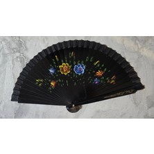 Hace Bazaar Bambu Çift Taraflı Siyah Yelpaze 12'li Paket