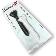 Tek-Iş Plastik Kablo Bağı Klipsi Cırt Kelepçe 250 mm x 4.8 mm 50 Şer Adet Siyah Beyaz Set Top