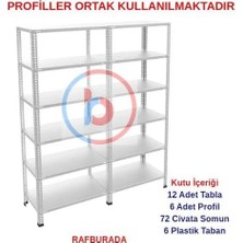6 Katlı Duble Galvaniz Çelik Raf - Depo, Arşiv, Kiler, Dosya, Market Rafı 31X60 cm 100 cm 0.70 M