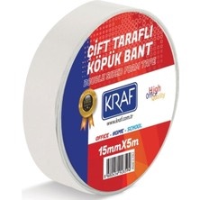 Güçlü - Kraf Çift Taraflı Köpük Bant - 15 mm x 25 Metre