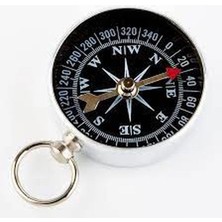 TKÇ 5 x 5 cm Paslanmaz Çelik Beyaz Pusula Kulplu Metal Pusula G 34