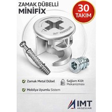Imt Aksesuar Zamak Metal Dübelli Minifix Gövde Mil ve Dübel Seti - Mobilya ve Dolap Bağlantı E