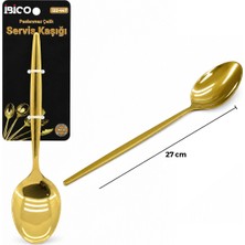 TKÇ 27 cm Ölçülü Metal Servis Kaşığı Gold Renk