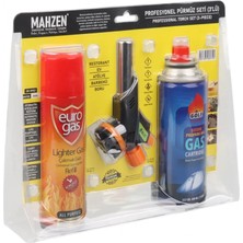 Hace Bazaar 3 Parça Profesyonel Pürmüz Seti Pürmüz Torch Çakmak Başlık- Kamp Gazı 400ML- Çakmak Gazı 270 (K95)
