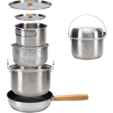 Cookware Set Paslanmaz Çelik Kamp Tencere Seti