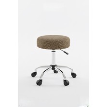 Tedy Yükseklik Ayarlı Ergonomik Ofis Kasiyer Sekreter Makyaj Tekerlekli Çalışma Taburesi