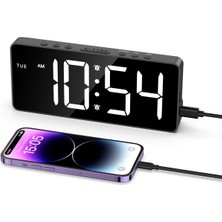 Büyük Dijital Çalar Saat, Yatak Odası Için LED Çalar Saat, Hafta Göstergeli 7 '' Şarj Edileb