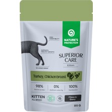 Nature's Protection Superior Care Hindi & Tavuk Göğüslü Sos Içinde Yavru Kedi Yaş Maması 85G