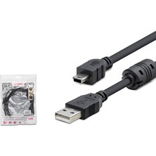 TKÇ 1.5 M Ölçülü USB Kablo USB Mini V3/5pin To Si̇yah