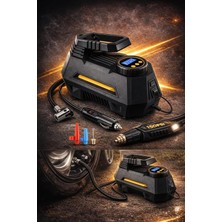 100W 150 Psı Kablolu Hava Kompresörü Dijital Ekranlı Hızlı Lastik Şişirme Pompası 12V
