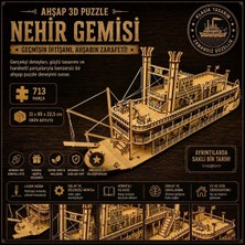 Algwooddesign Nehir Gemisi Ahşap Maket Seti 713 Parça – Dıy 3D Puzzle Mississippi Buharlı Gemi