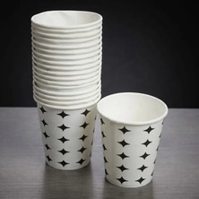 TKÇ Bardak Siyah Yıldız Desenli Karton 7 Oz 50'li Paket