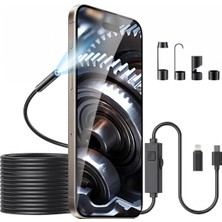 Iphone Android Için Işıklı Endoskop Kamera: 8 LED Işıklı 1920P Hd Yılan Kamera Borescope, T
