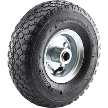 El Arabası Yük Taşıma Tekeri Siboplu Bilyeli Rulmanlı Havalı Dublex 260X80 mm Çelik Jant Teke