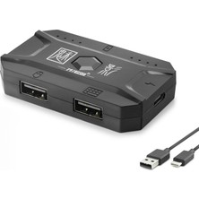 TKÇ Adaptör M1 Pro Mobil Oyun Klavye Mouse Dönüştürücü Bluetooth 5.0 Type C Siyah
