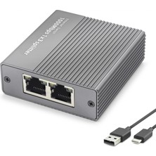 TKÇ Gigabit Ethernet Switch 4 Port Type C Güç Girişli Gri
