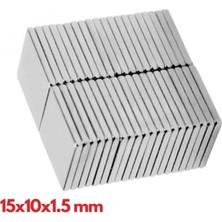 Hace Bazaar 10 Adet 15X10X1.5 mm Köşeli Neodyum Mıknatıs N35 Magnet Dayanıklı Nikel Kaplama