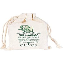 OLİVOS%100 Doğal Avokado Chia ve Zeytinyağlı Katı Sabun, Avokado Chia El Sabunu Nemlendirici (K