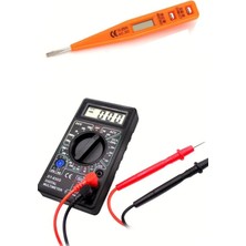 Dijital Voltaj Test Kontrol Kalemi Cihazı + 830D Multimetre Direnç Amper Akım Ölçüm Aleti