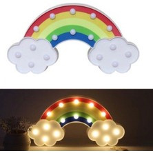 TKÇ 30X16 cm 2 Adet Kullanıma Uygun LED Işıklı Gökkuşağı Gece Lambası